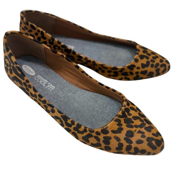 Dr. Scholl's 9.5W Really leopard Memory Foam Cool Fit calf hair flats 3002 - Picture 1 of 9